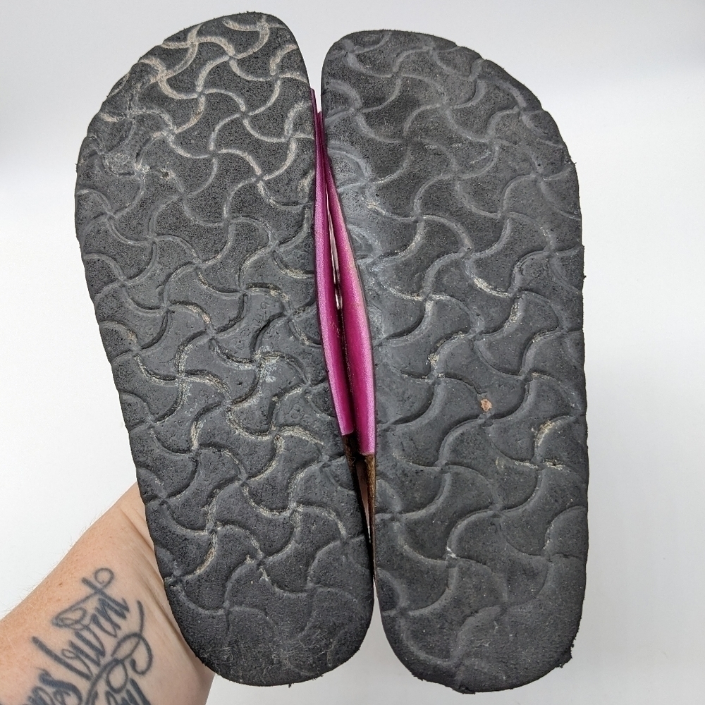 Betula by Birkenstock pink strappy leather slip on 36 5/5.5 - Picture 11 of 12